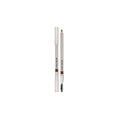 Eyebrow pencil with spoolie brush, side-by-side capped barrels, tan pencil tip