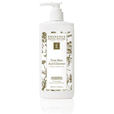 EMINENCE Firm Skin Acai Cleanser bottle with white pump dispenser, 8.4 oz