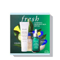 Fresh luminous skincare ritual set gift box with cleanser, serum, and moisturizer
