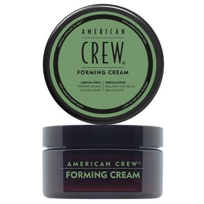 American Crew forming cream jar with green lid, medium hold and medium shine