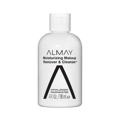 Almay moisturizing makeup remover & cleanser bottle with white cap, 4 fl oz