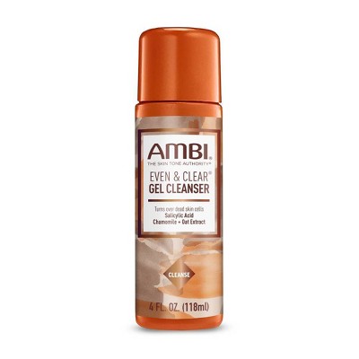 AMBI Even & Clear Gel Cleanser bottle, 4 fl oz