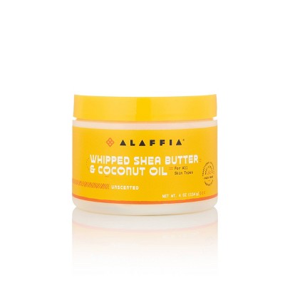 Whipped shea butter & coconut oil body lotion jar, yellow lid and label