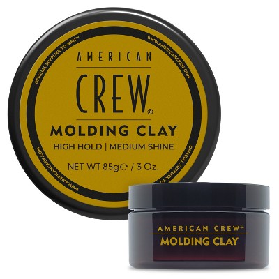 Molding clay tin with yellow label and dark jar, high hold medium shine