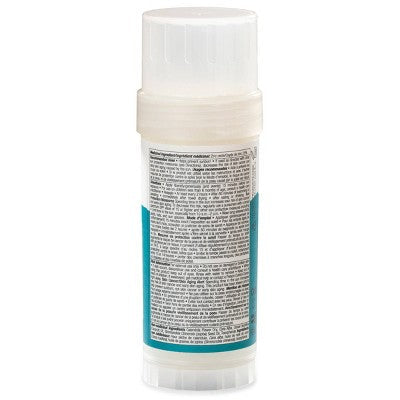 All Good sport sunscreen stick back label on white tube with teal stripe