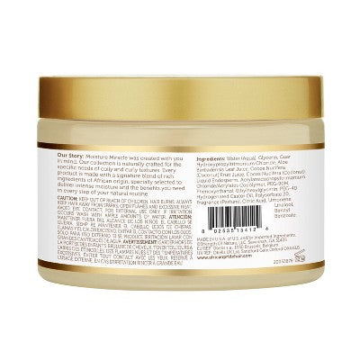 Aloe & Coconut Water detangling pre-shampoo jar back label with ingredients and barcode