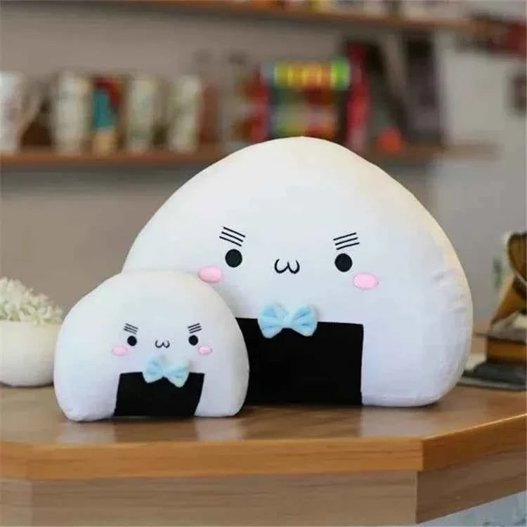 Kawaii Mini Rice Ball Plush Pillow (7.9/14.2 in) - Soft Japanese Sushi Cushion Gift