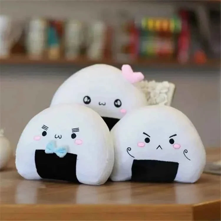 Kawaii Mini Rice Ball Plush Pillow (7.9/14.2 in) - Soft Japanese Sushi Cushion Gift