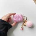 Kawaii Pink Leopard AirPods Pro 2 Case with Hairball Keychain – Soft TPU Cover