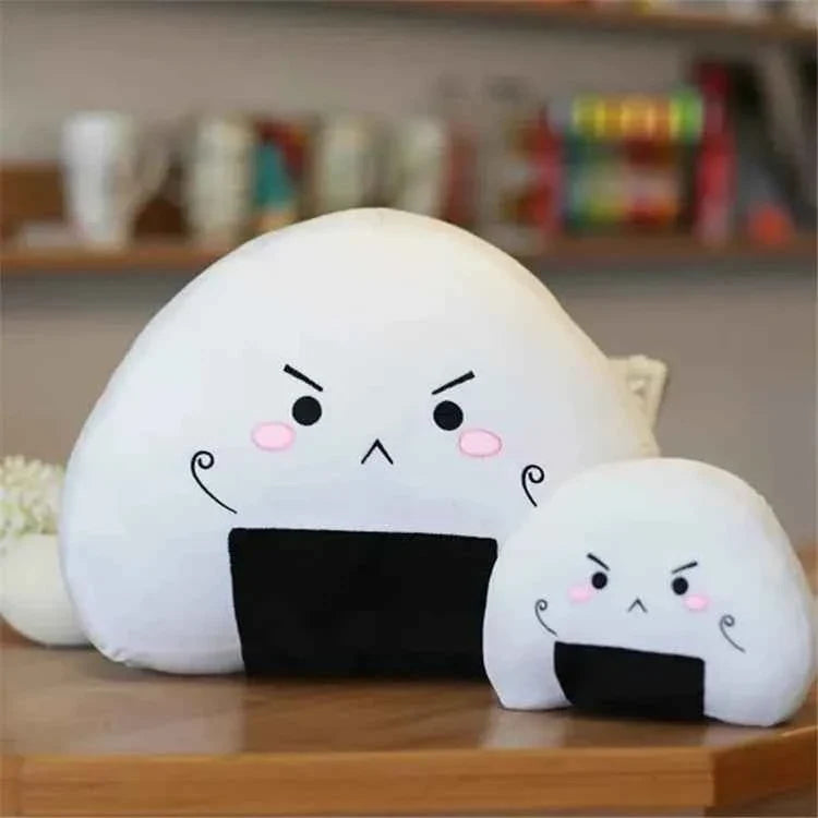 Kawaii Mini Rice Ball Plush Pillow (7.9/14.2 in) - Soft Japanese Sushi Cushion Gift