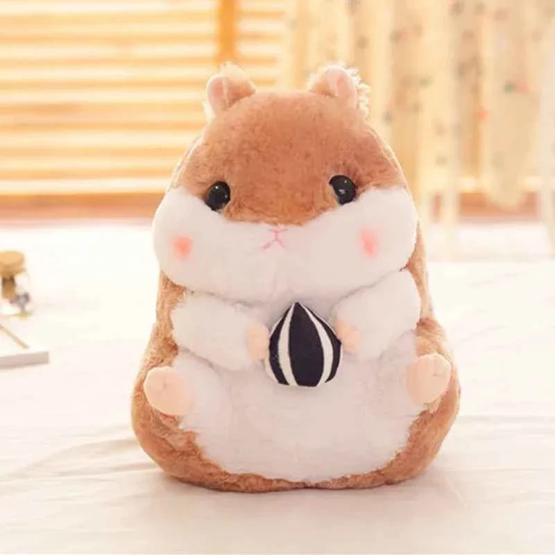 Kawaii Hamster Plush Toy (15.0/21.7 in) - Cute Mouse Doll Holding Snacks Gift
