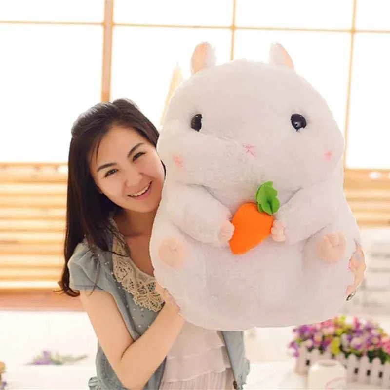 Kawaii Hamster Plush Toy (15.0/21.7 in) - Cute Mouse Doll Holding Snacks Gift