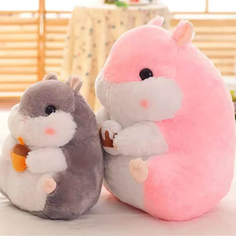Kawaii Hamster Plush Toy (15.0/21.7 in) - Cute Mouse Doll Holding Snacks Gift