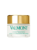 Valmont hydration cream jar with gold lid and white container