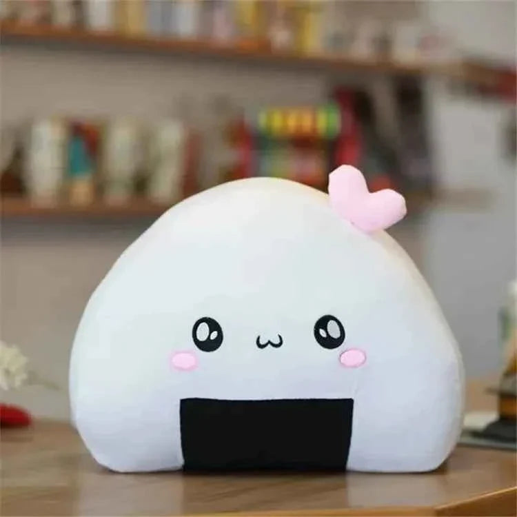 Kawaii Mini Rice Ball Plush Pillow (7.9/14.2 in) - Soft Japanese Sushi Cushion Gift