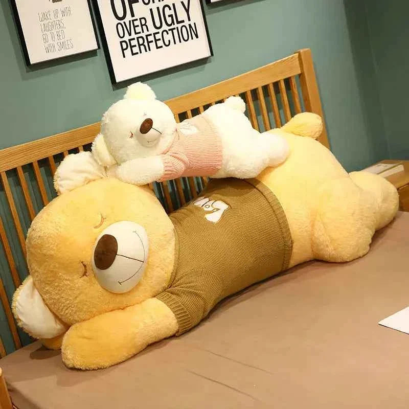 Giant Lying Sweater Bear Plush Toy (31.5/39.4 in) - Soft Stuffed Pillow Xmas Gift