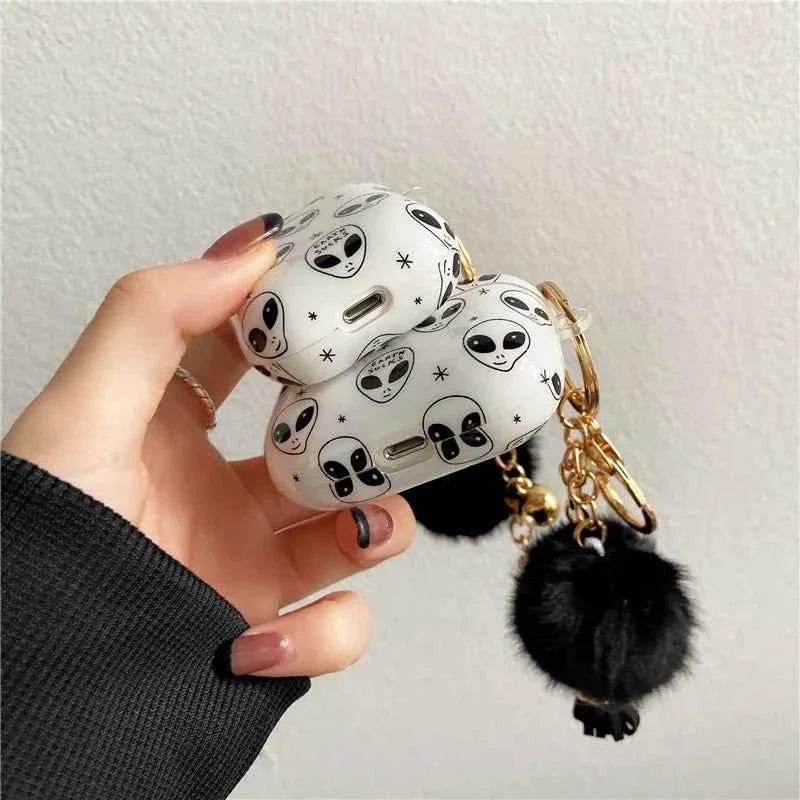 Kawaii Pink Leopard AirPods Pro 2 Case with Hairball Keychain – Soft TPU Cover