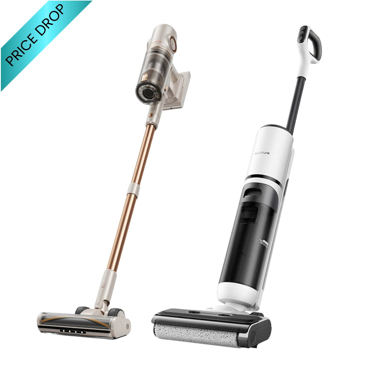 Whole-home cleaning bundle with stick vacuum and upright floor mop head