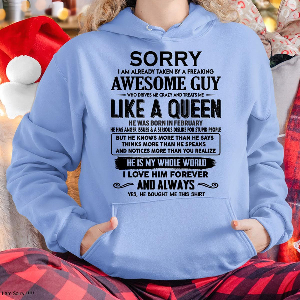 February - Sorry I am already taken by a freaking awesome guy - Gift for Wife From Husband - NGHL02 (SKU-SRG-02)