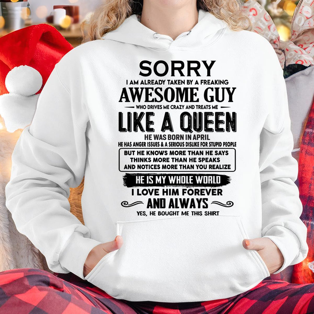 April - Sorry I am already taken by a freaking awesome guy - Gift for Wife From Husband - NGHL04 (SKU-SRG-04)