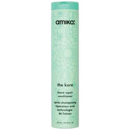 Amika the Kure bond repair conditioner bottle, light teal with flip-top cap