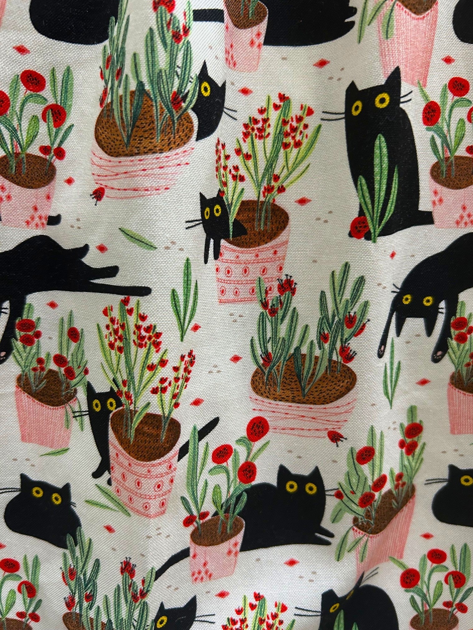 Cats & Plants Collared Dress - Plus Sizes only