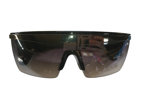 Black mirror sunglasses with smoke lenses and thick rectangular frame