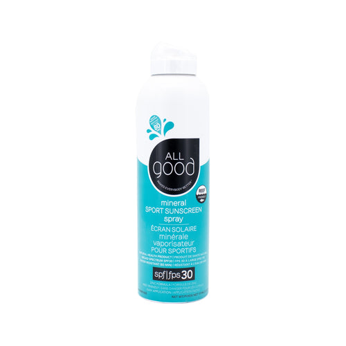 Mineral sport sunscreen spray bottle, SPF 30, 6 oz, with flip-top cap