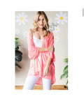 CORAL 3/4 SLEEVE BURNOUT CARDIGAN