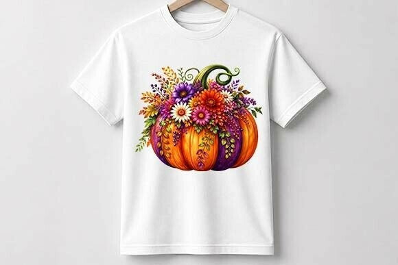 Purple Floral Pumpkin Graphic Tee