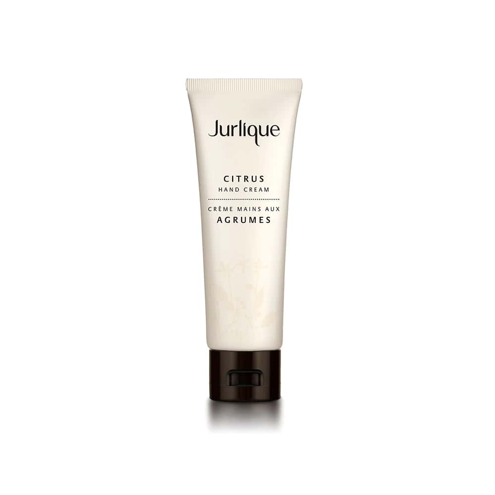 JURLIQUE citrus hand cream tube, cream-colored with label