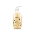 JURLIQUE lavender shampoo bottle with pump, light beige liquid, purple lavender graphics