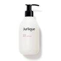 Jurlique rose body lotion pump bottle, white bottle with black dispenser and label