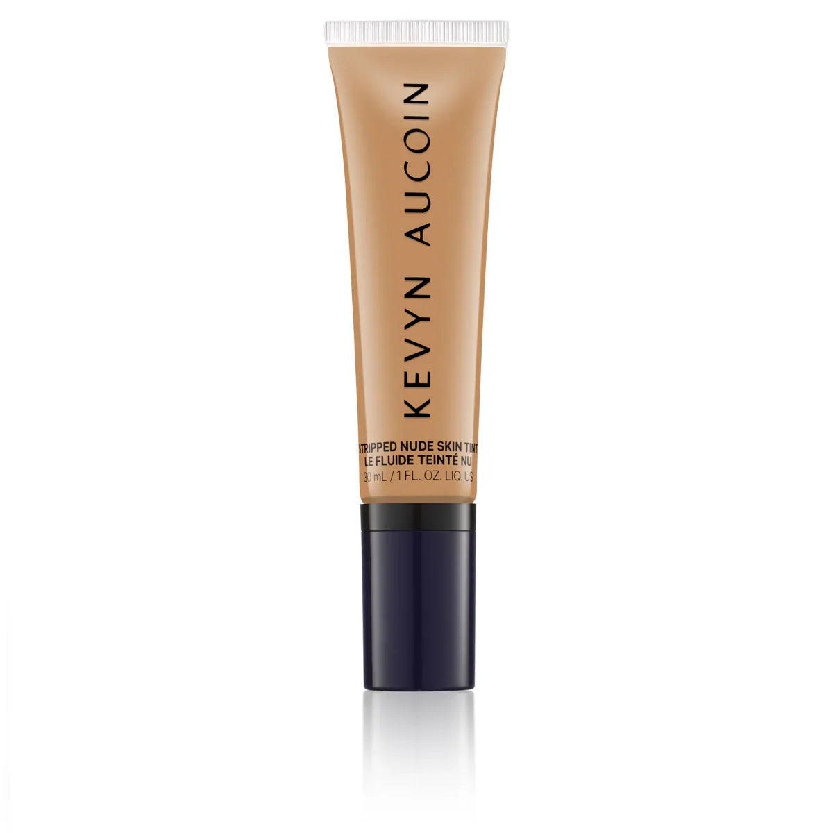 Kevyn Aucoin Stripped Nude Skin Tint tube, warm nude-beige squeeze tube with cap