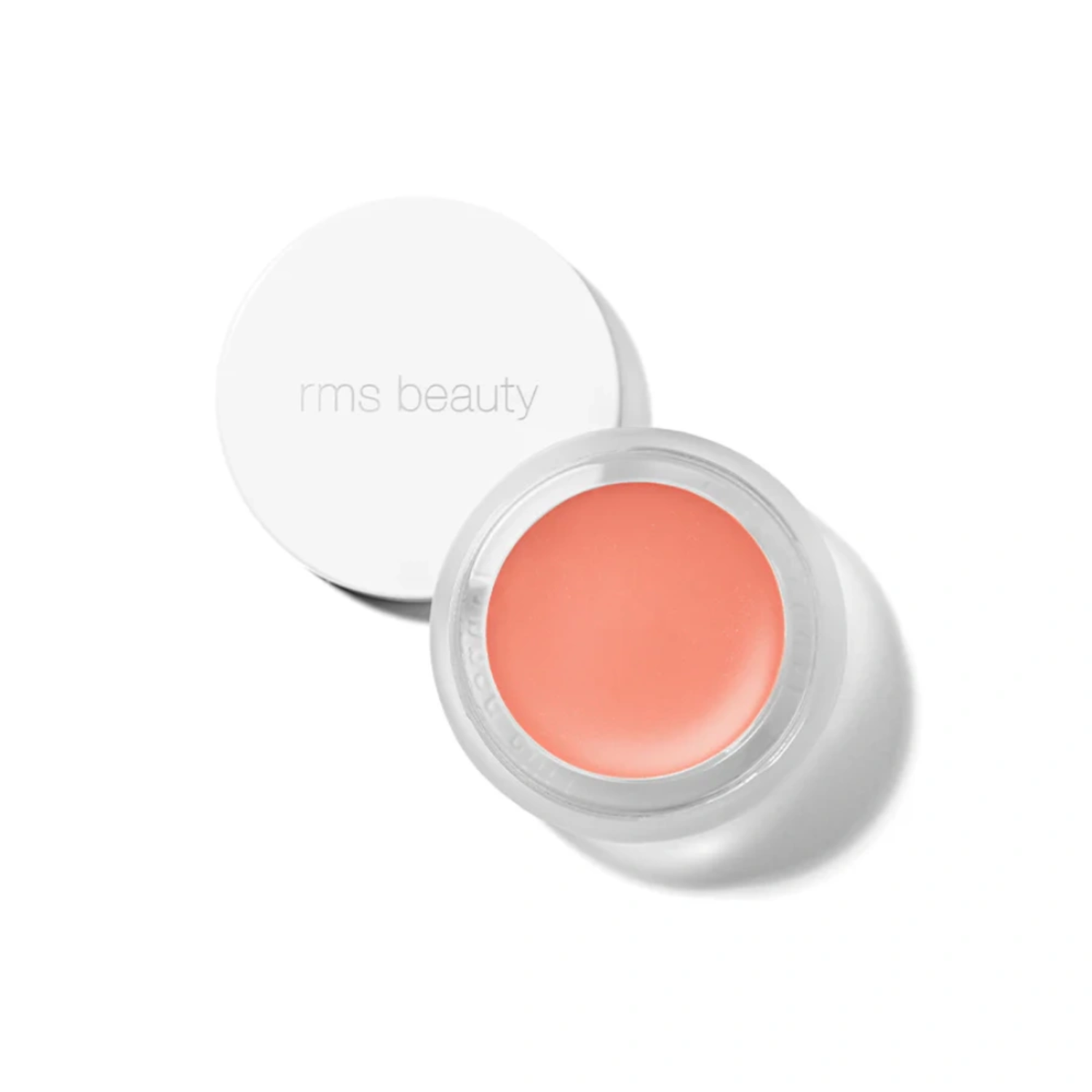 RMS Lip2Cheek balm in clear round pot, light coral shade