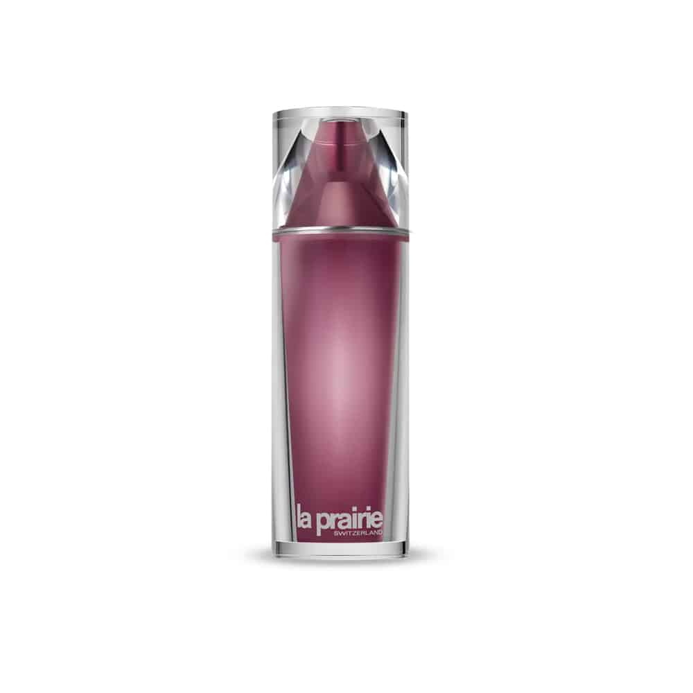 Lotion bottle with silver pump and mauve-lavender container