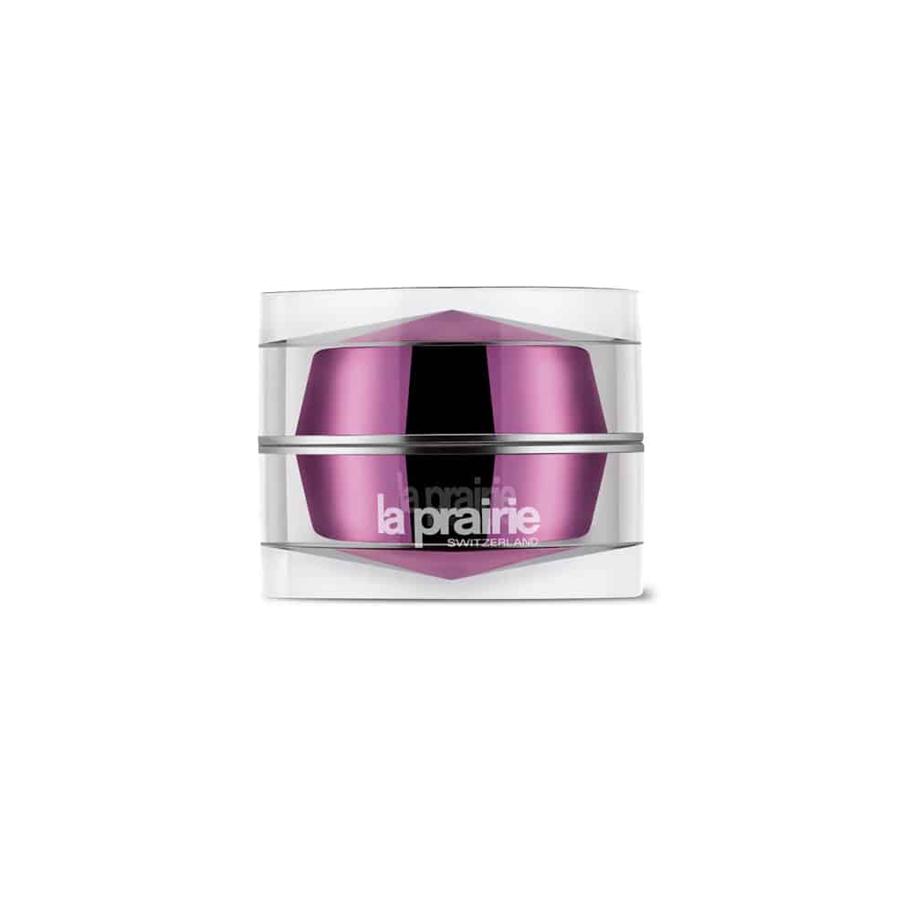 La Prairie Platinum Rare eye cream jar with purple lid, 20 mL