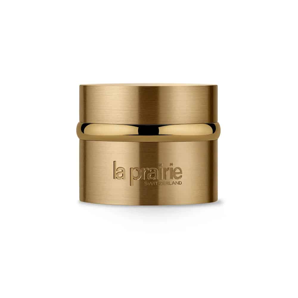 Gold la prairie eye cream jar with matching lid