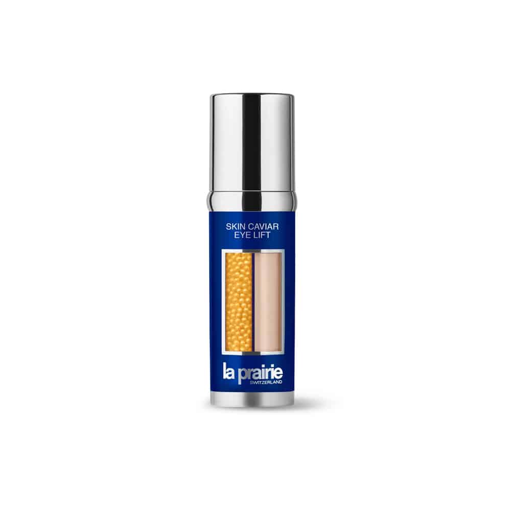 La Prairie Skin Caviar Eye Lift serum bottle with silver cap and blue label
