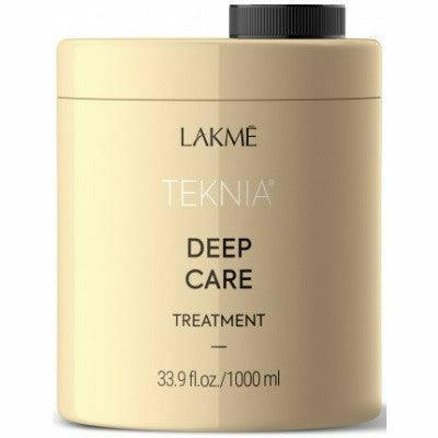 Lakmé Teknia Deep Care treatment bottle with black cap, 33.9 fl oz (1000 ml)
