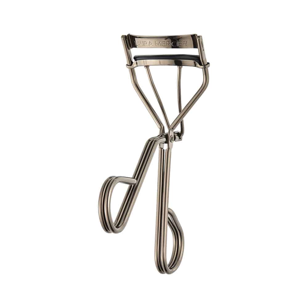 Laura Mercier eyelash curler with metal clamp and curved handle