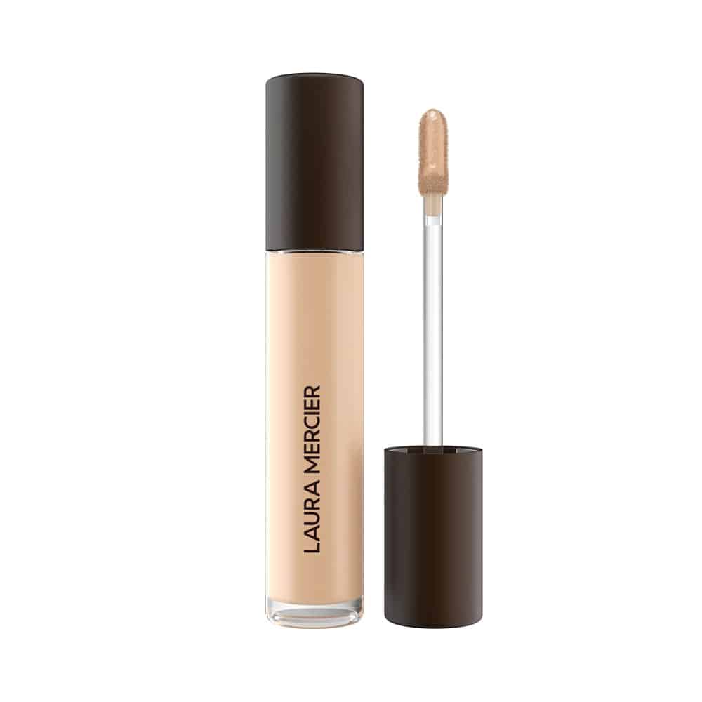 Concealer in soft beige tube with dark brown cap and doe-foot applicator