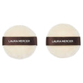 2-pack Laura Mercier velour puffs with dark brown band, round and fluffy