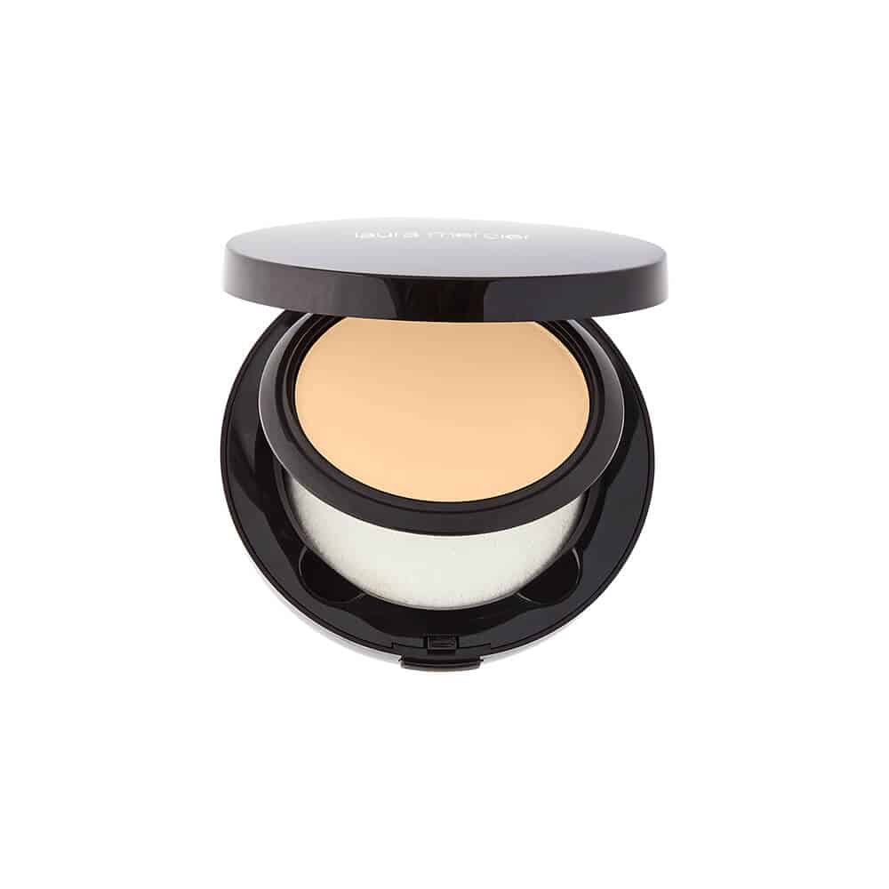 Laura Mercier foundation powder compact with puff, light beige shade pan