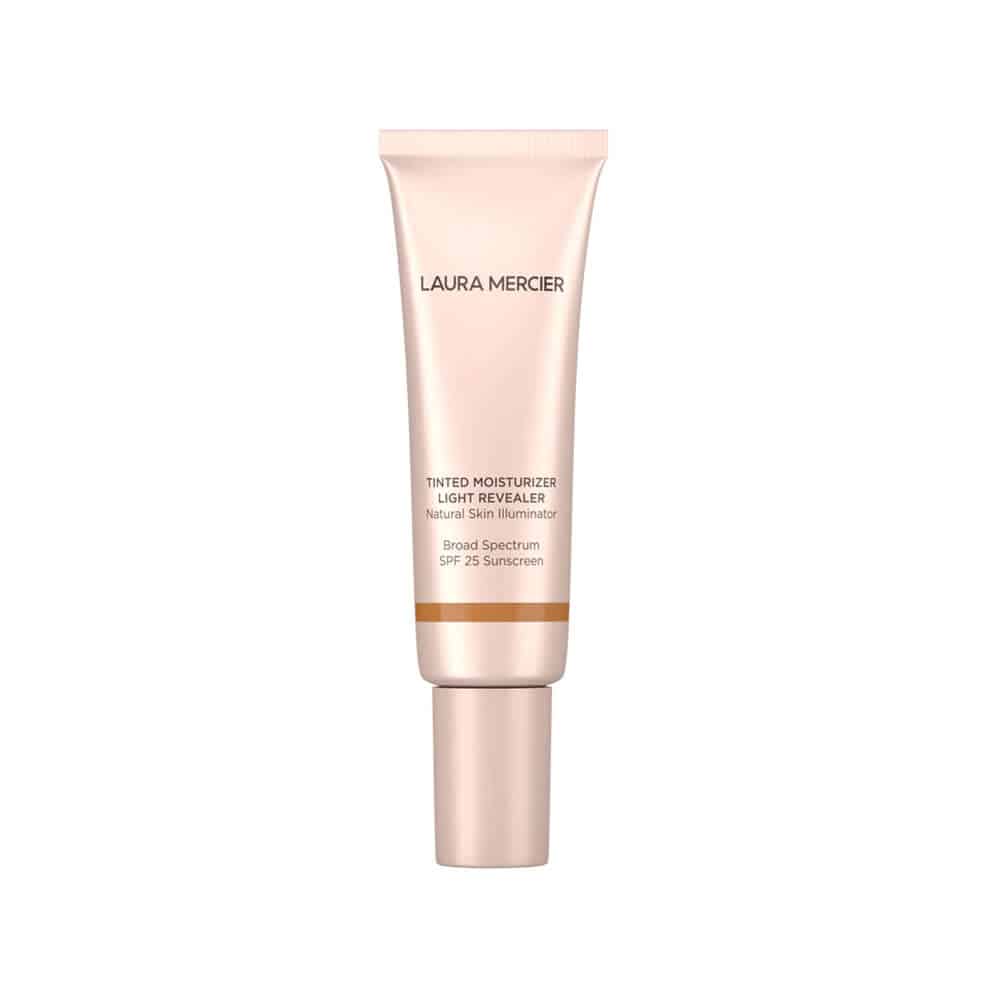 Tinted moisturizer squeezable tube, creamy nude-beige formula in tube
