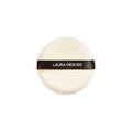 Laura Mercier velour powder puff, round cream cushion with black band