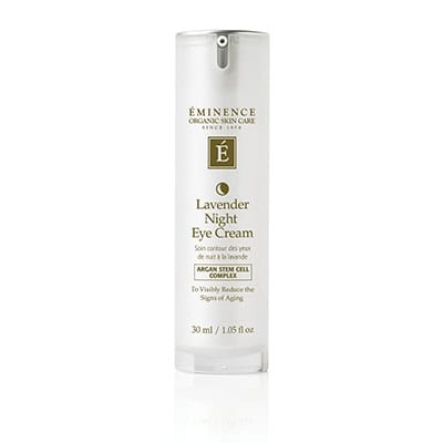 Eminence Lavender Night Eye Cream 1.05 oz bottle with pump dispenser