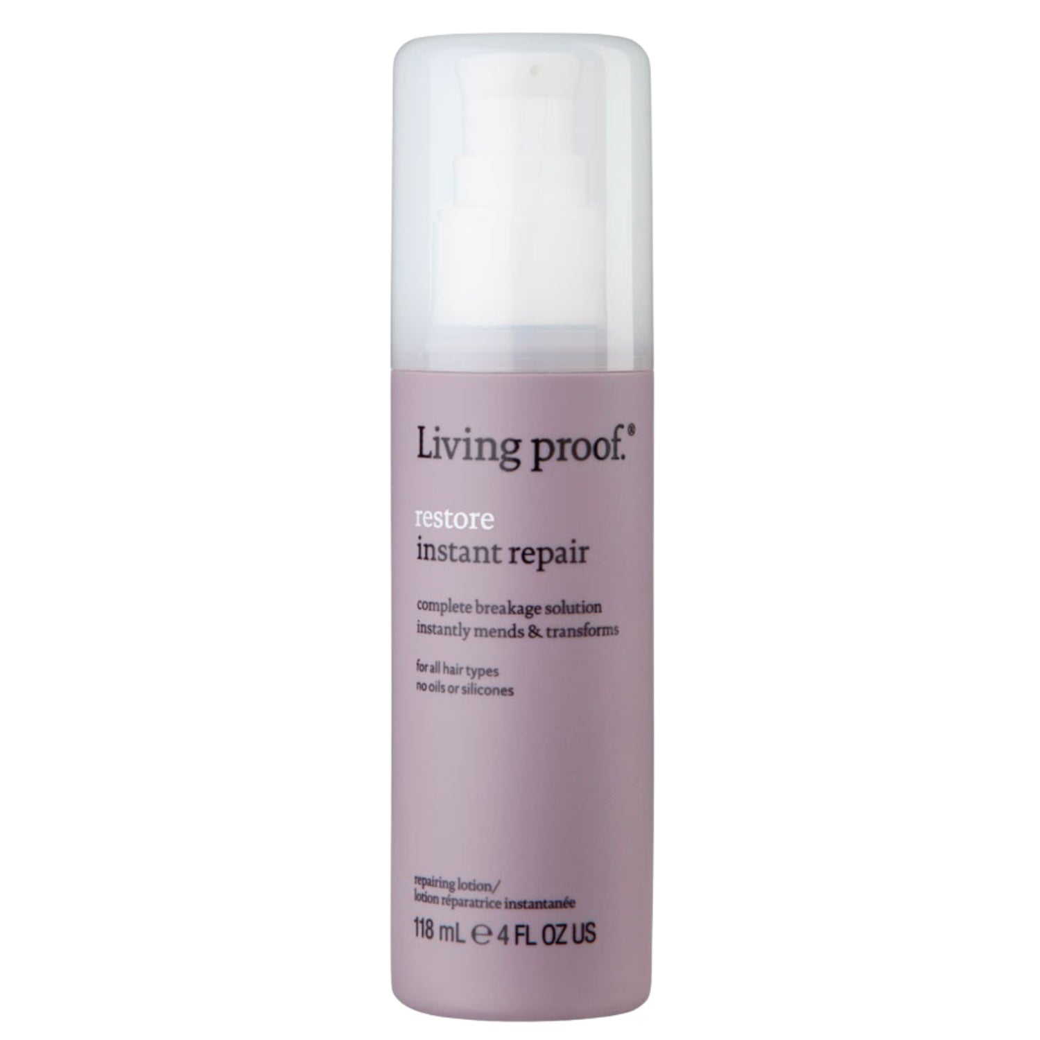 Living proof restore instant repair cream in a clear bottle, 4 oz