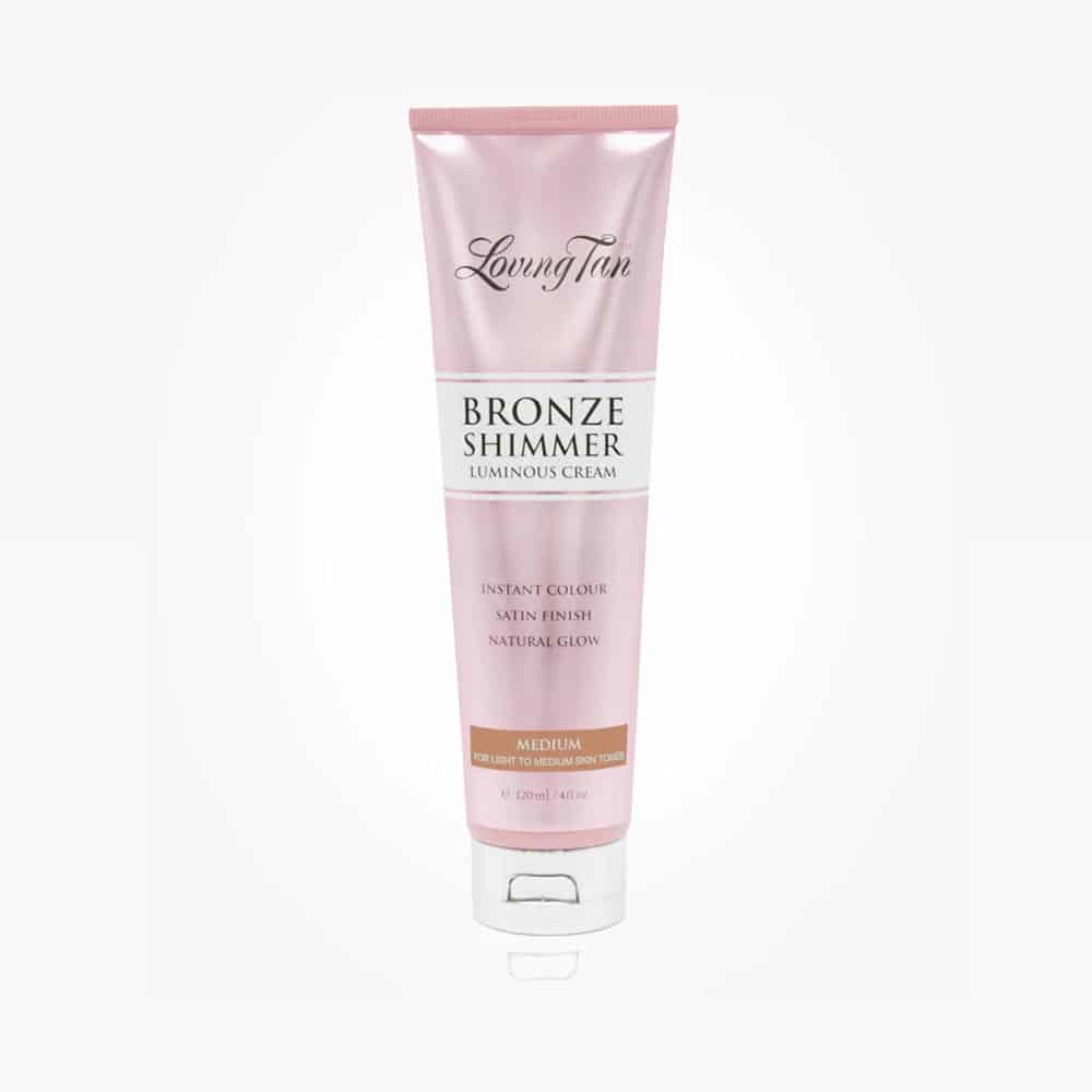 Loving Tan bronze shimmer tanning cream tube, Medium