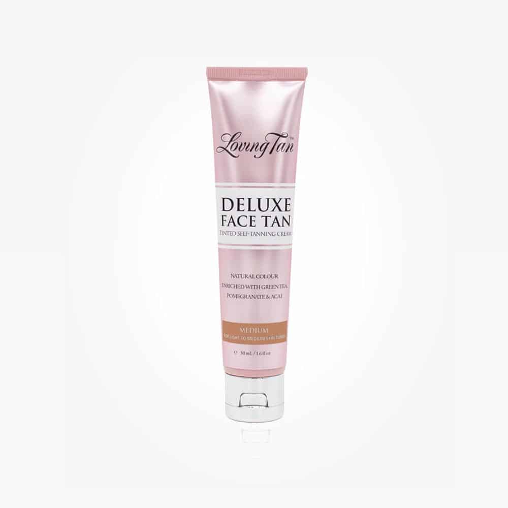 Deluxe face tan tube, medium shade, 50 ml squeeze applicator